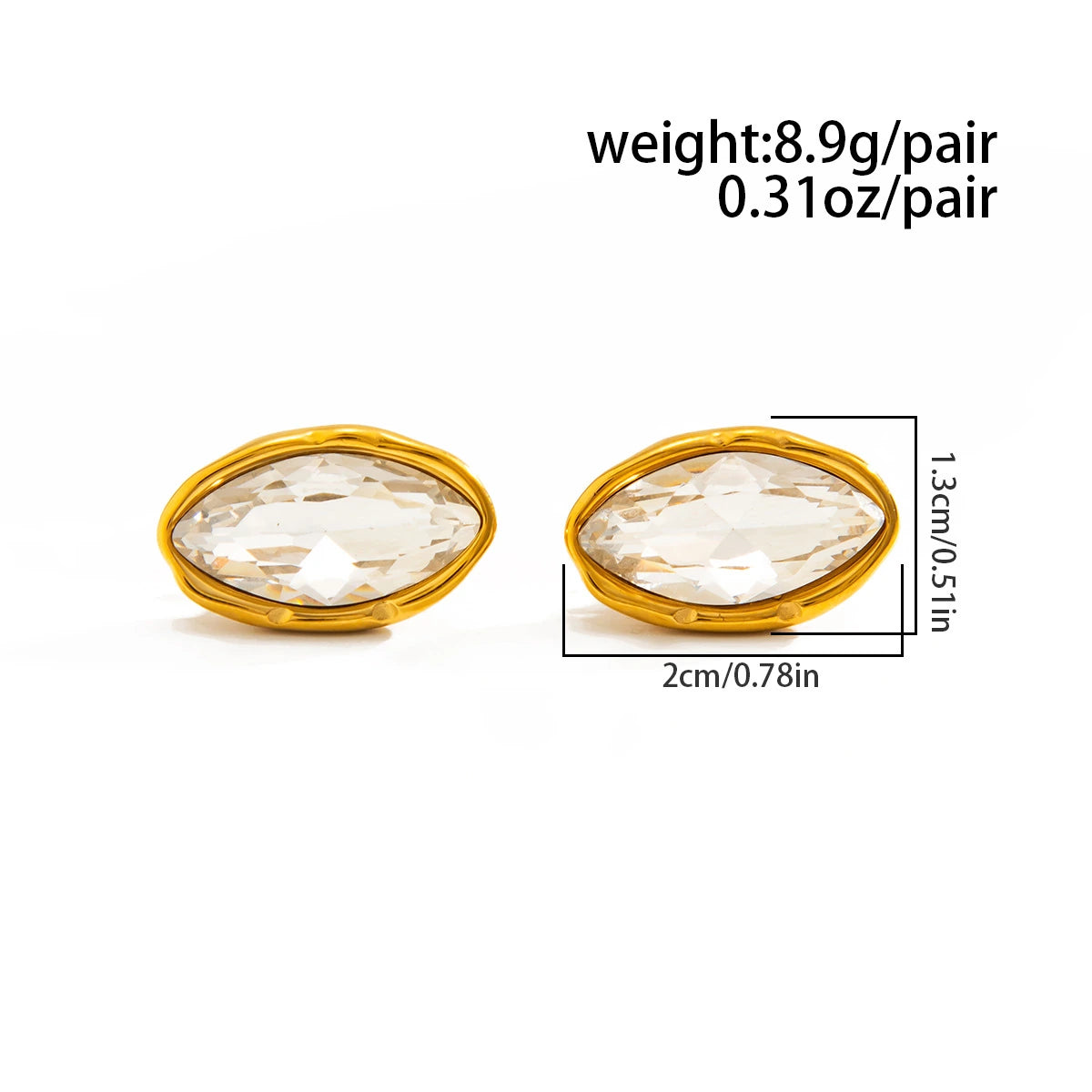 Marquise Crystal Studs