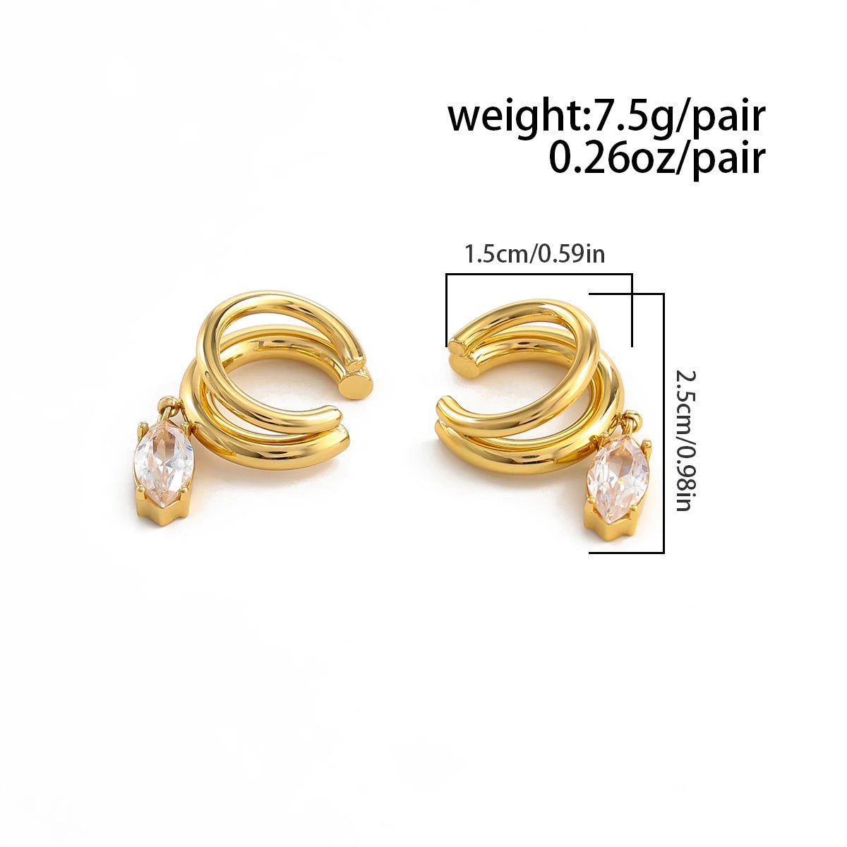 Marquise Drop Ear Cuff