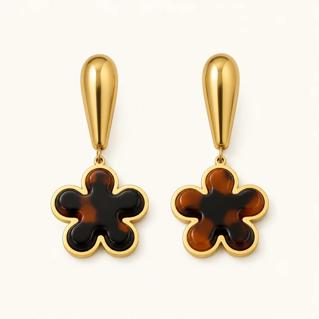 Brown Bloom Earrings