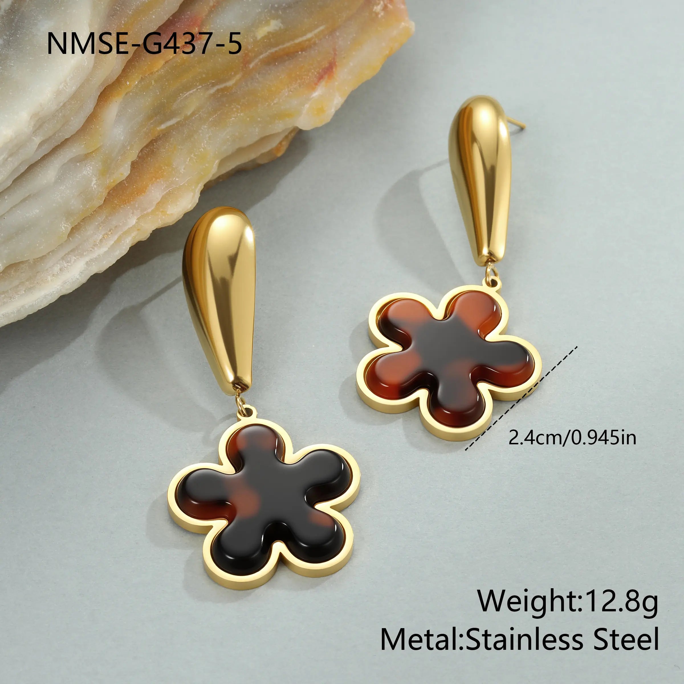 Brown Bloom Earrings set