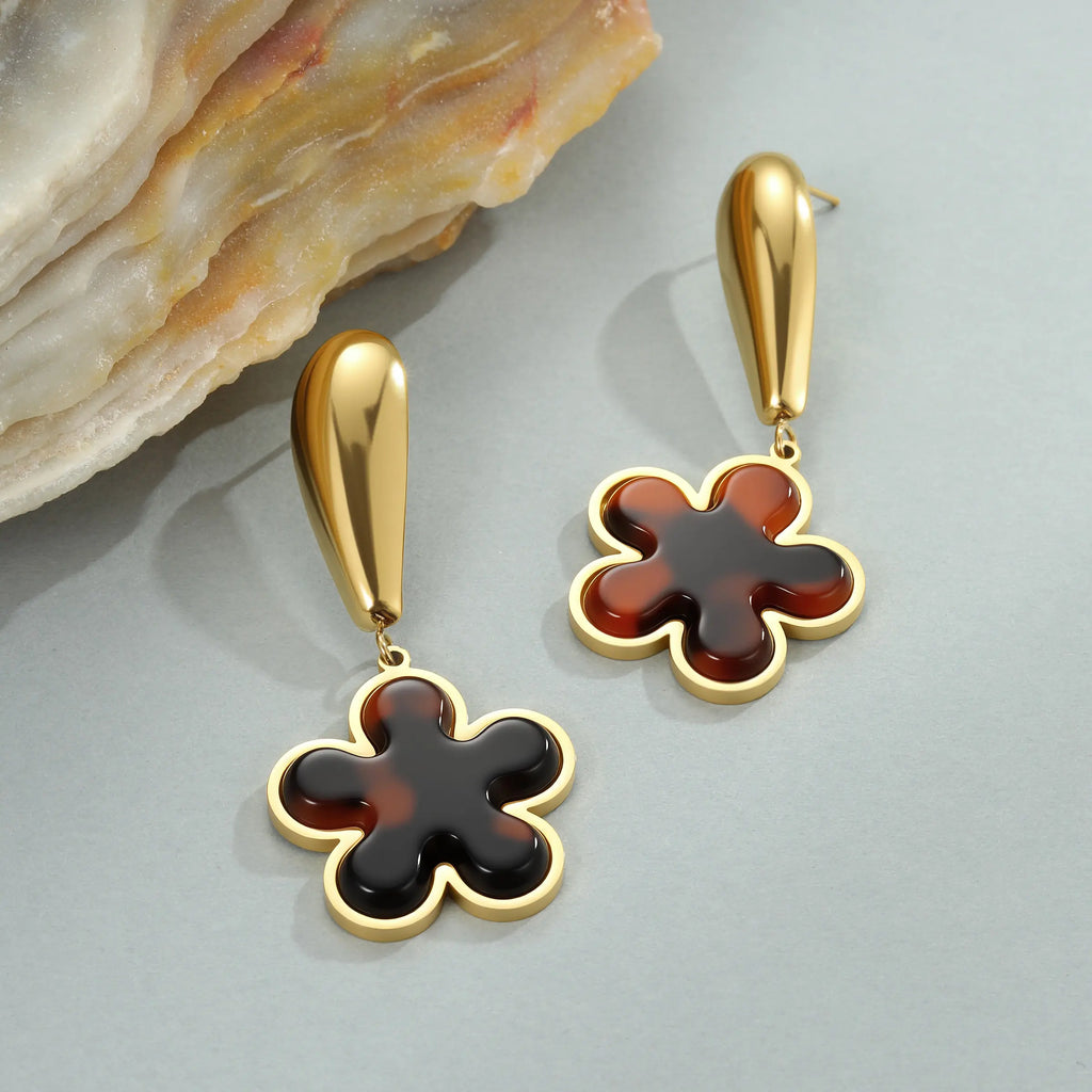 Brown Bloom Earrings set