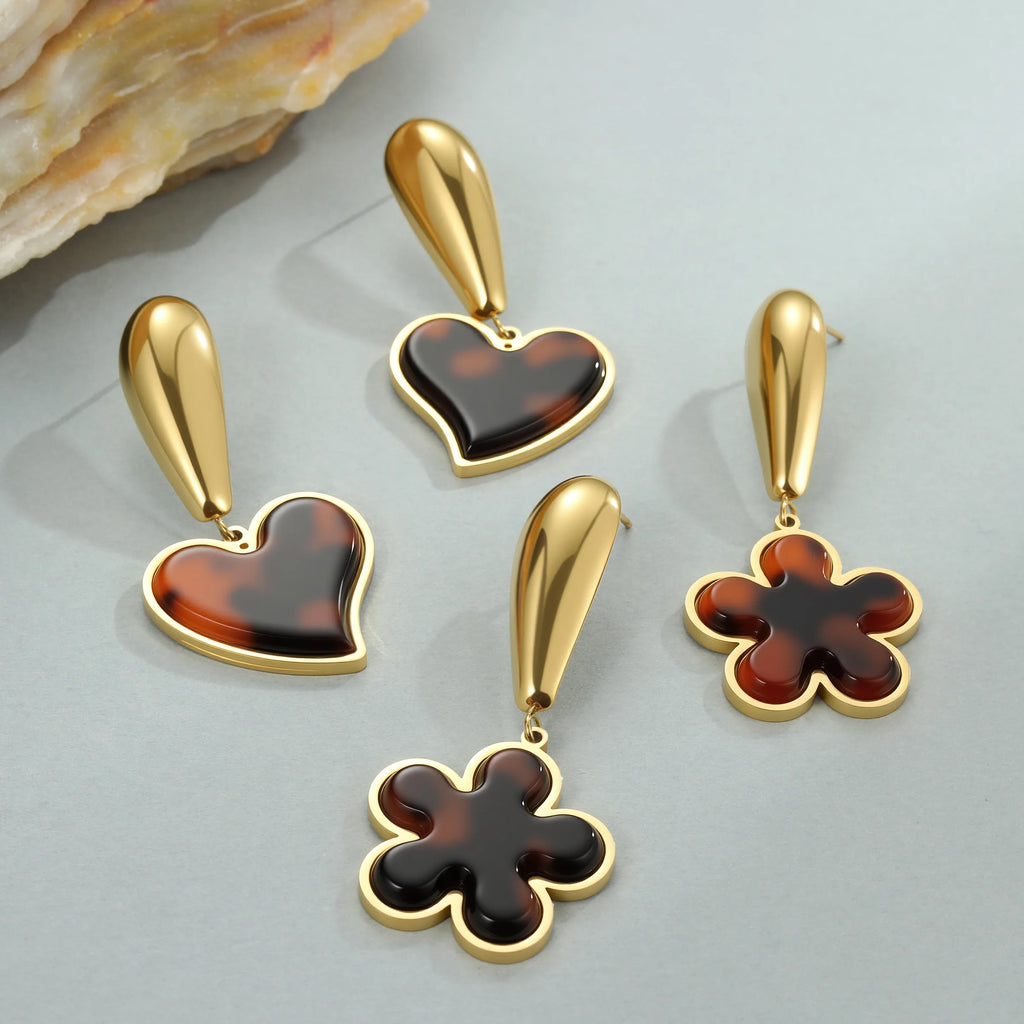 Brown Bloom Earrings set