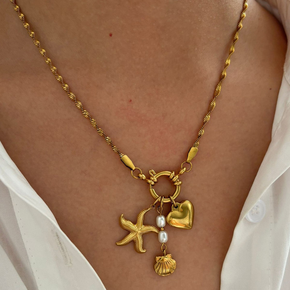 Starfish Heart Necklace