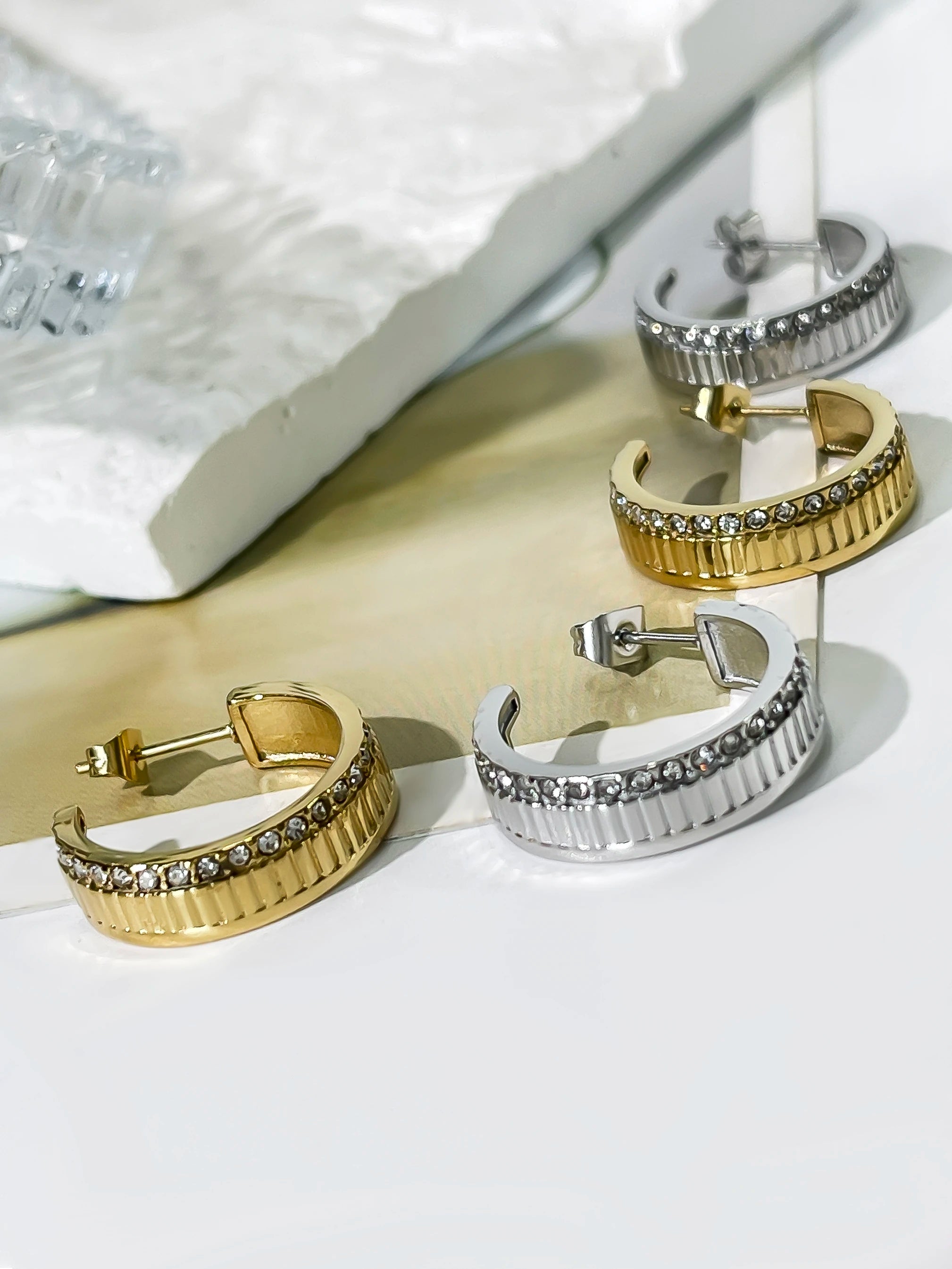 C-Shape Crystal Studs