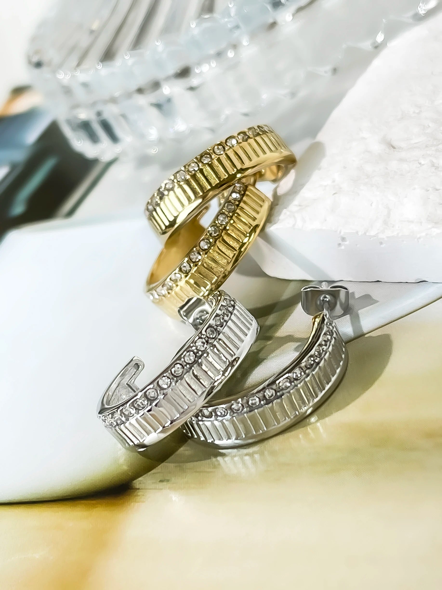 C-Shape Crystal Studs