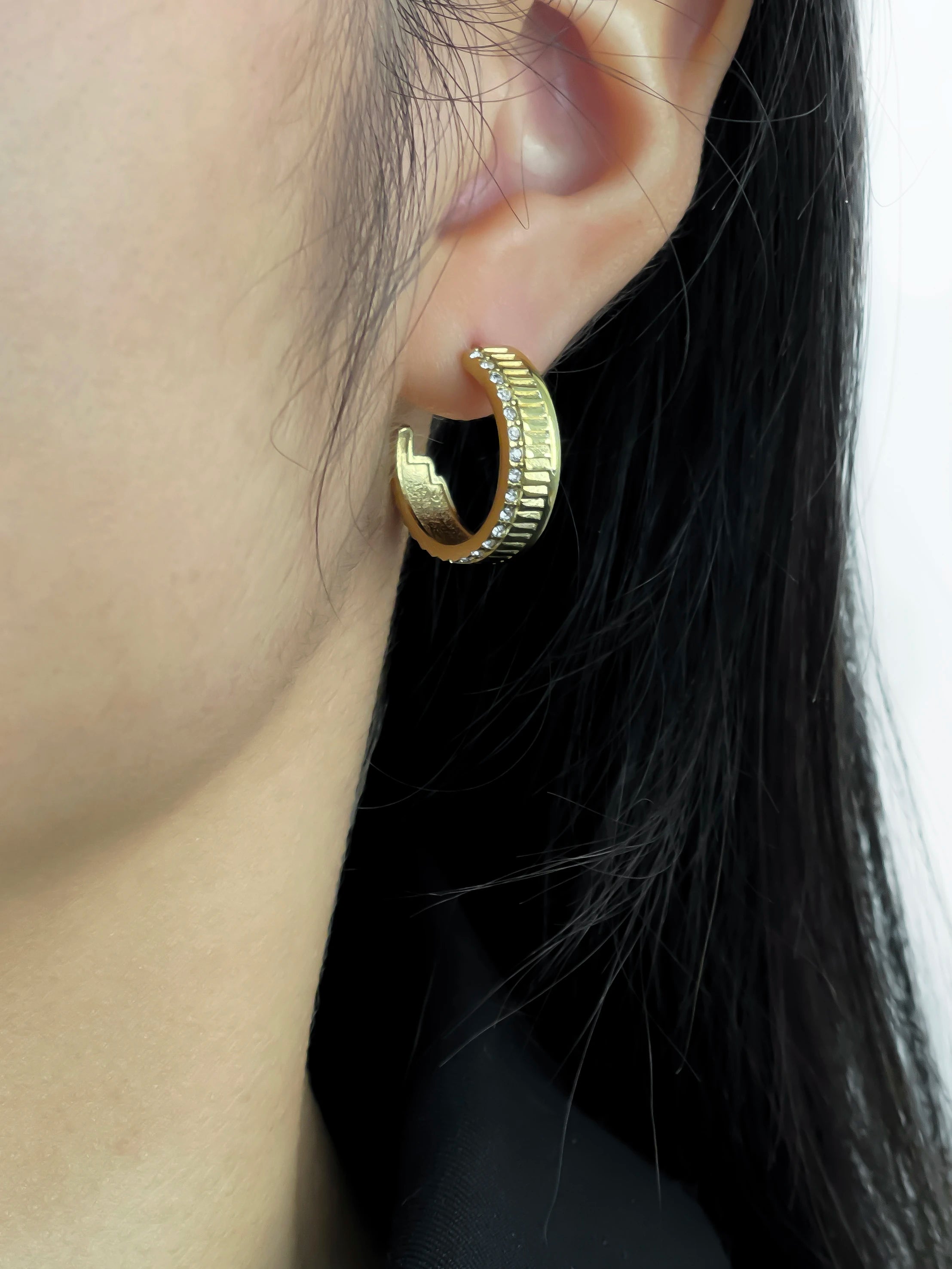 C-Shape Crystal Studs