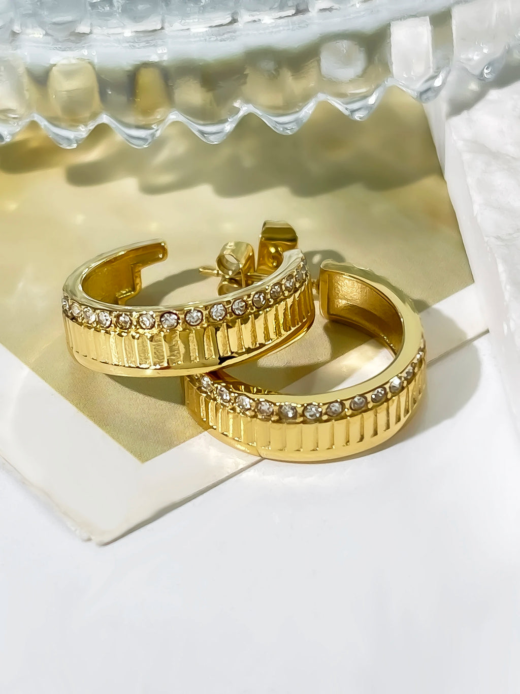 C-Shape Crystal Studs