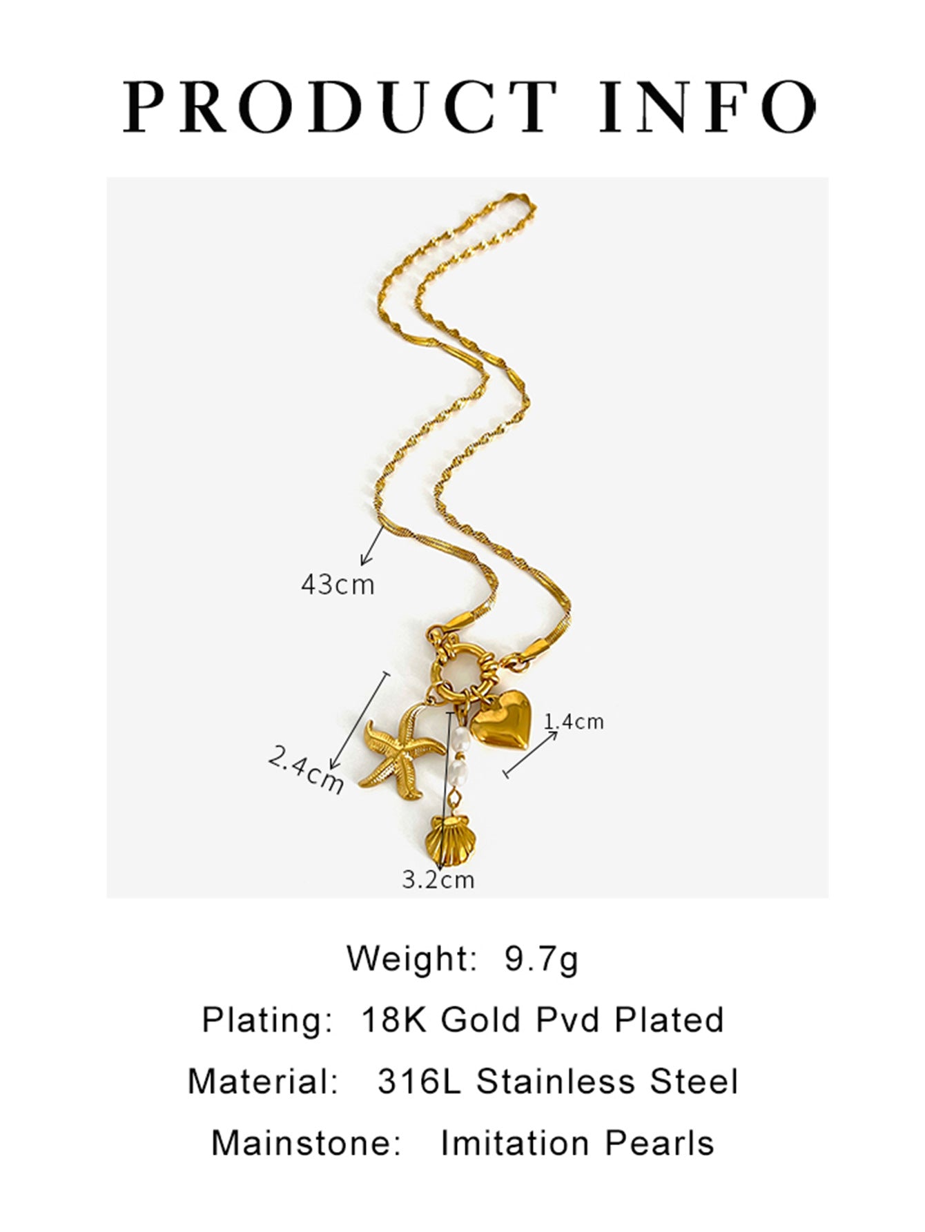 Starfish Heart Necklace