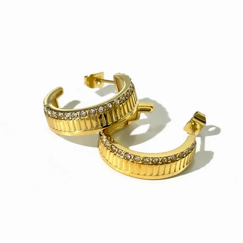 C-Shape Crystal Studs