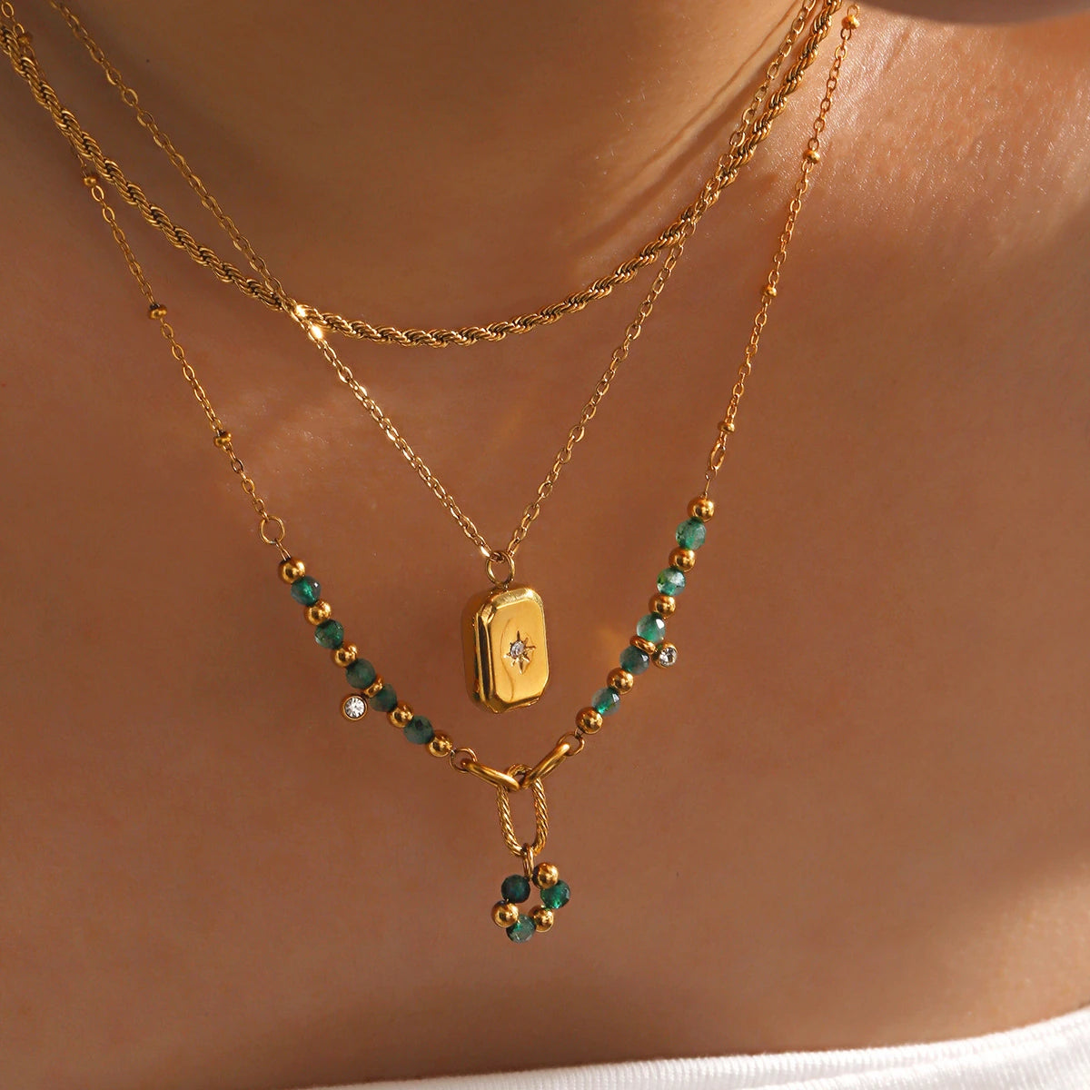 Emerald Row Necklace