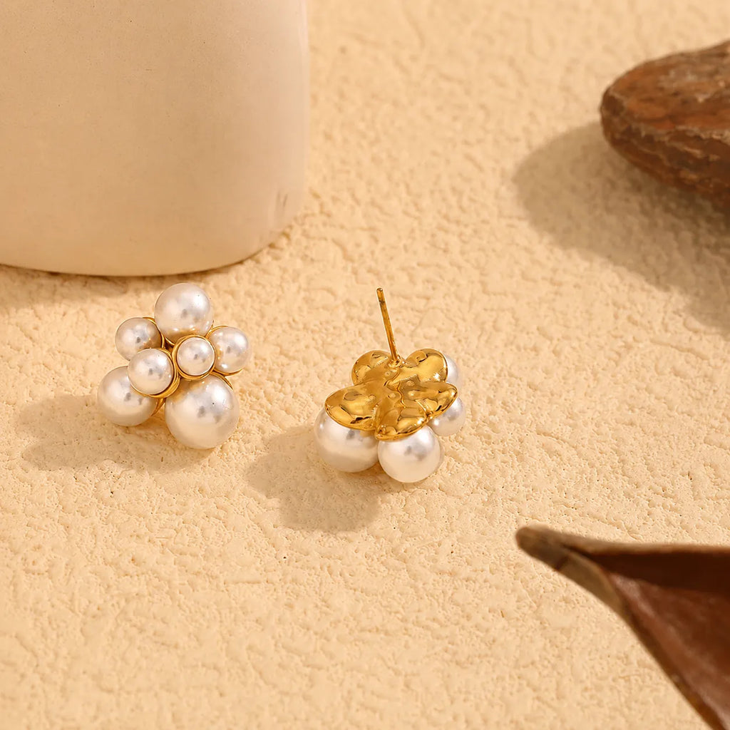 Grape Pearl Cluster Studs