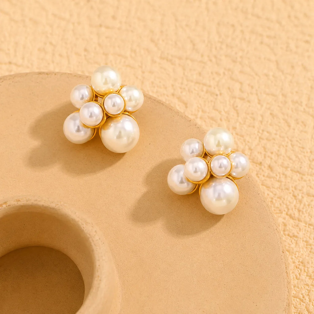 Grape Pearl Cluster Studs