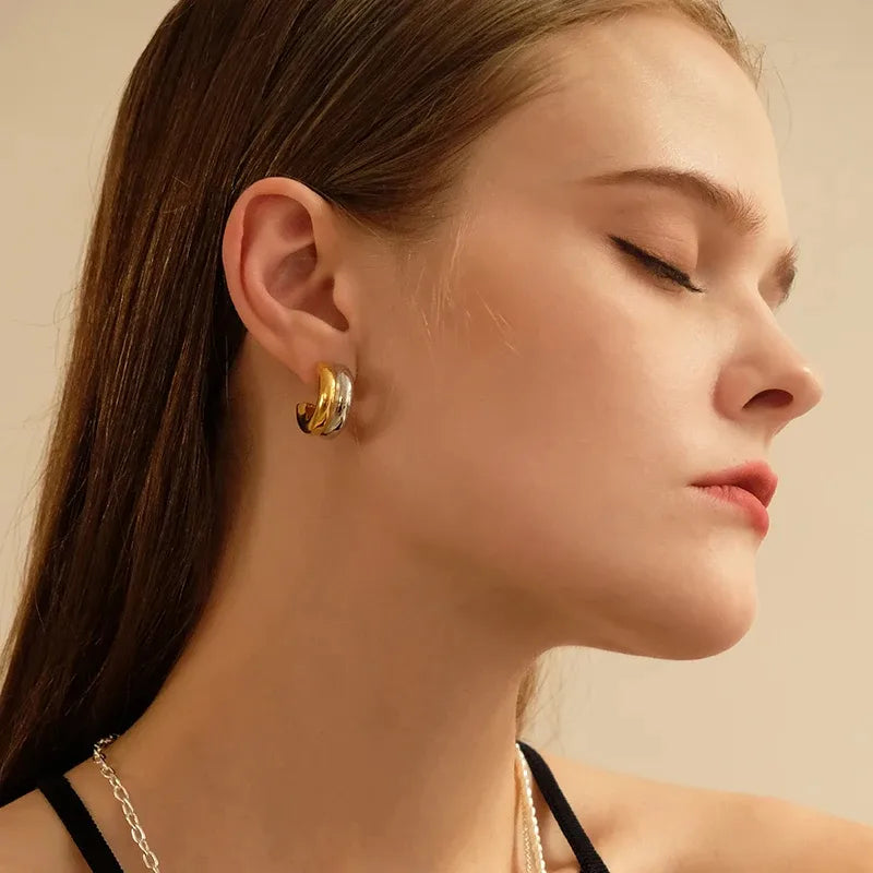 Gilded Merge Hoops