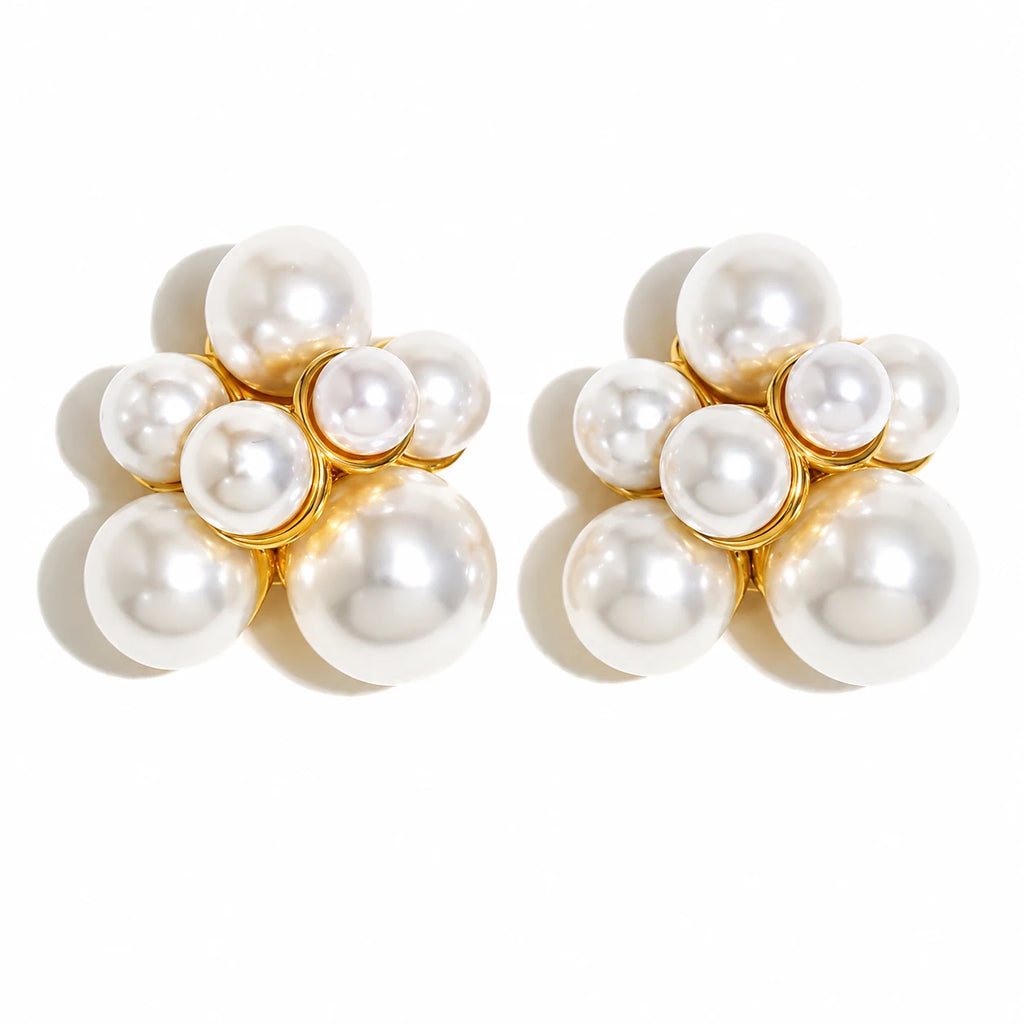 Grape Pearl Cluster Studs