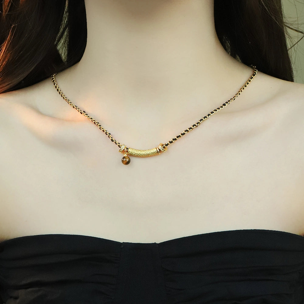 Obsidian Tiger Necklace