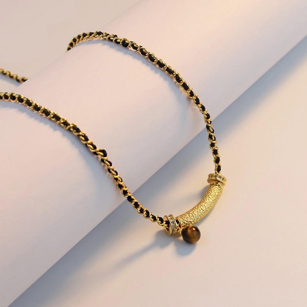 Obsidian Tiger Necklace