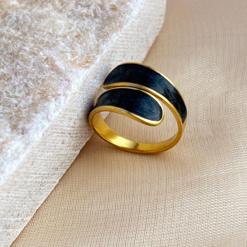 Retro Enamel Ring(Black)