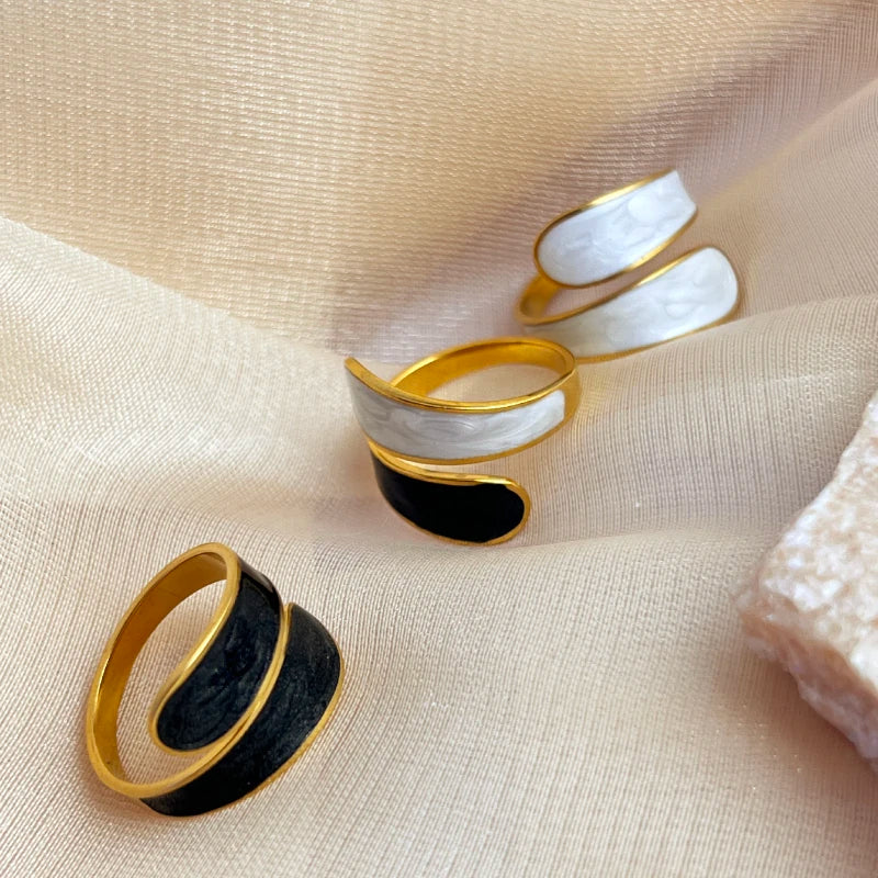 Retro Enamel Ring(Black)