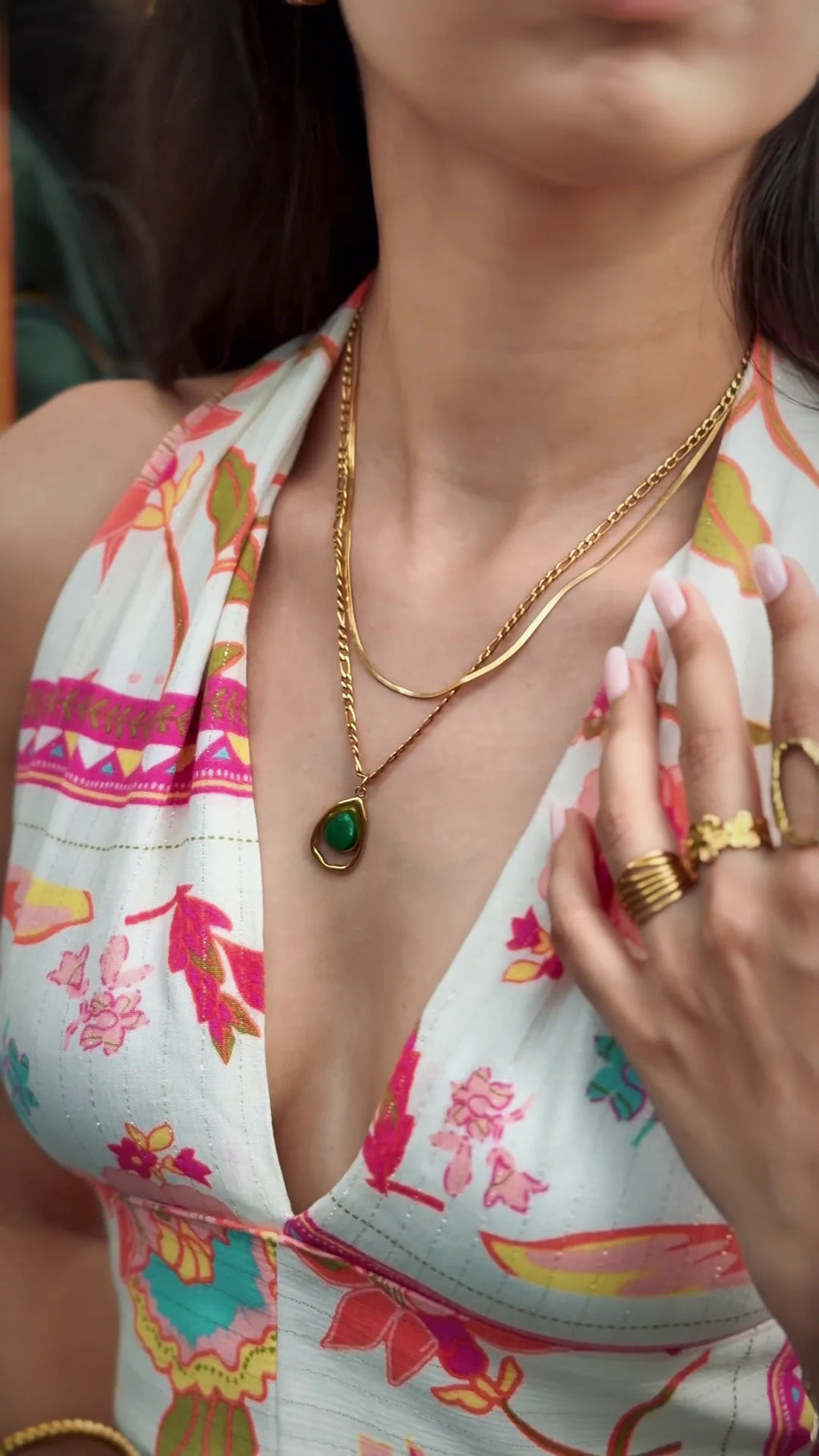Teardrop Layered Necklace