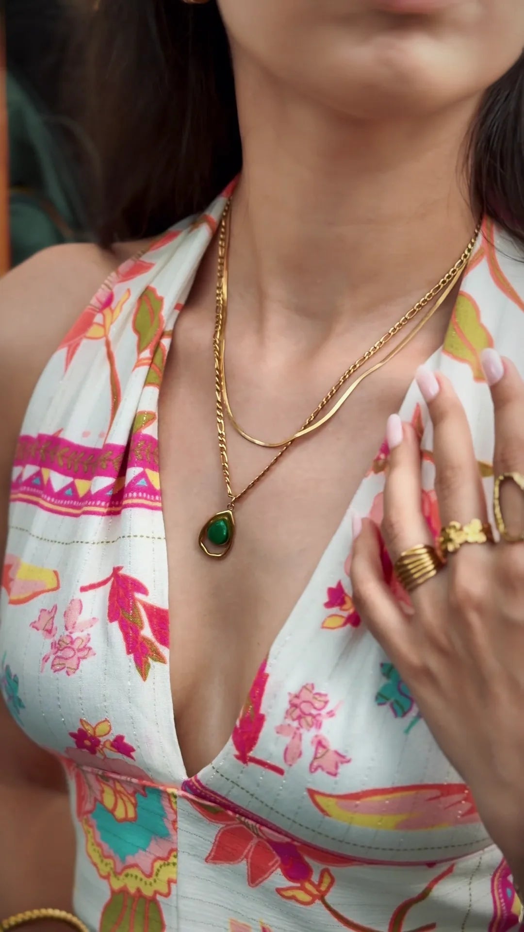 Teardrop Layered Necklace